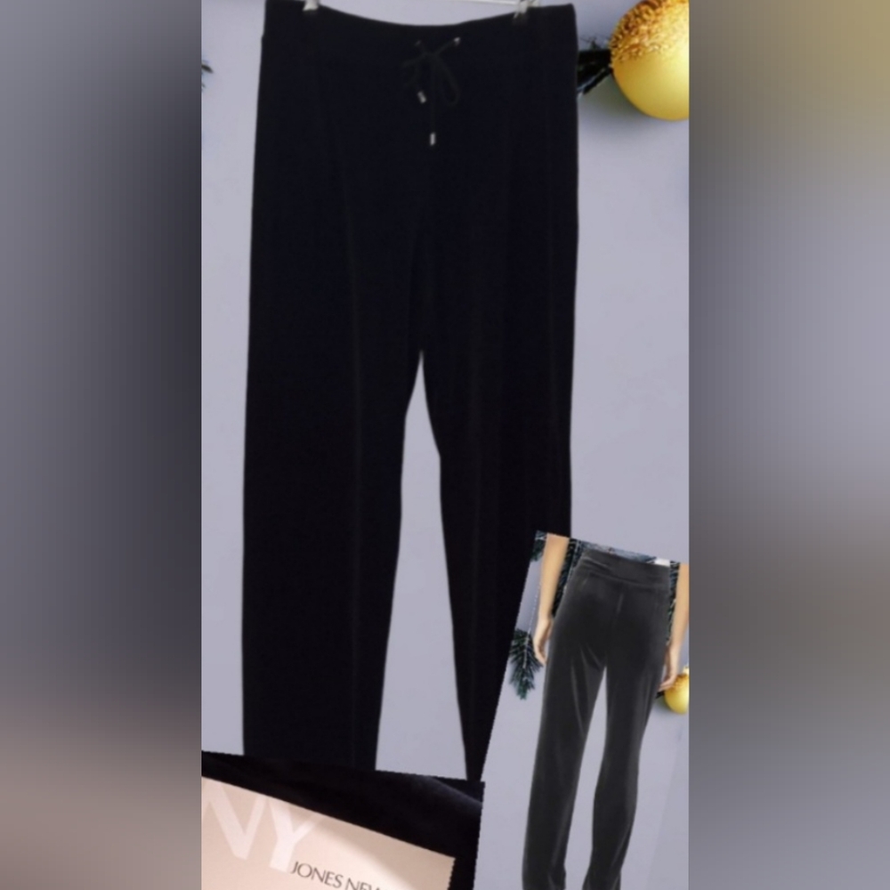 - JONES NEW YORK SPORT PULL-ON DRAWSTRING SOFT VELOUR PANTS NWT